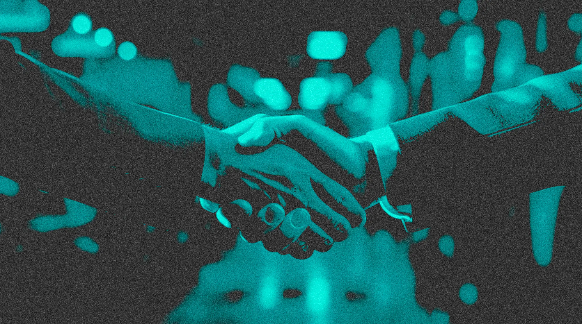 A handshake between business people illustrating a partnership